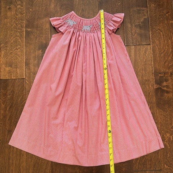 NWOT Stitchy Fish Elephant Smocked Dress, Red Mini Gingham - 6 - Picture 2 of 8